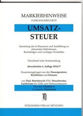 Umsatzsteuer (Ust), Markierhinweise/Fußgängerpunkte für das Steuerberaterexamen  2016/2017