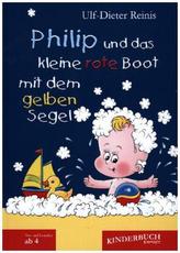 Philip und das kleine rote Boot mit dem gelben Segel