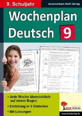 Wochenplan Deutsch, 9. Schuljahr