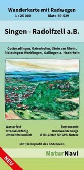 NaturNavi Wanderkarte mit Radwegen Singen - Radolfzell a.B.