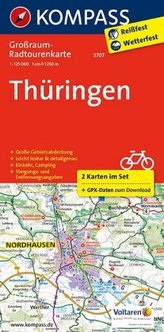 Kompass Großraum-Radtourenkarte Thüringen, 2 Bl.