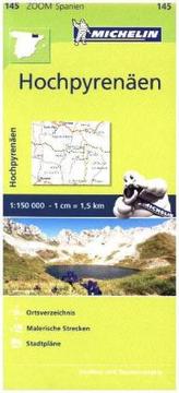 Michelin Karte Hochpyrenäen. Pyrénées Centrales. Béarn, Bigorre, Aragon