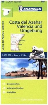 Michelin Karte Costa del Azahar, Valencia und Umgebung. Environs de Valence