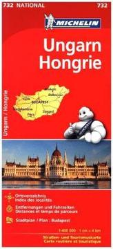 Michelin Karte Ungarn. Hongrie