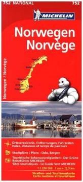 Michelin Karte Norwegen. Norvege