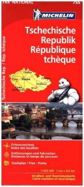 Michelin Karte Tschechische Republik. République tchèque