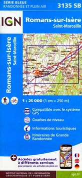 IGN Karte, Serie Bleue Romans sur Isere