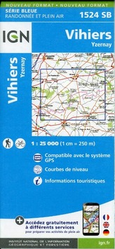IGN Karte, Serie Bleue Vihiers. Yzernay