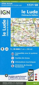 IGN Karte, Serie Bleue Le Lude. Château-la-Vallière