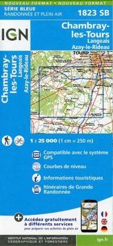 IGN Karte, Serie Bleue Chambray-les-Tours. Langeais. Azay-le-Rideau