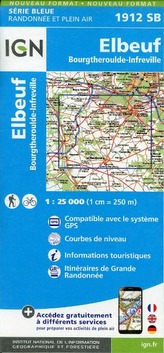 IGN Karte, Serie Bleue Elbeuf. Bourgtheroulde-Infreville