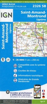 IGN Karte, Serie Bleue Saint-Amand-Montrond. Lignières