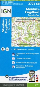 IGN Karte, Serie Bleue Moulins-Engilbert. Cergy-la-Tour