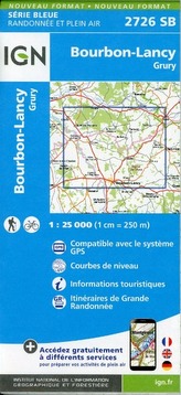 IGN Karte, Serie Bleue Bourbon-Lancy. Grury