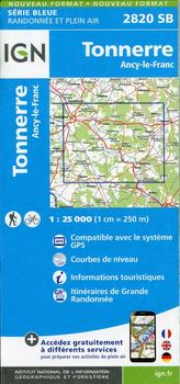 IGN Karte, Serie Bleue Tonnerre. Ancy-le-Franc