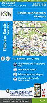 IGN Karte, Serie Bleue l'Isle-sur-Serein. Saint-Remy