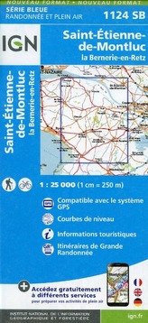 IGN Karte, Serie Bleue Saint-Etienne-de-Montluc. La Bernerie-en-Retz