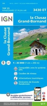 IGN Karte, Carte de randonnée (et plein air) La Clusaz - Grand-Bornand