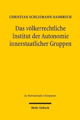 Das völkerrechtliche Institut der Autonomie innerstaatlicher Gruppen
