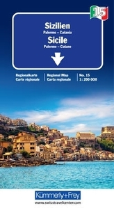Kümmerly & Frey Karte Sizilien. Sicile. Sicily; Sicilia