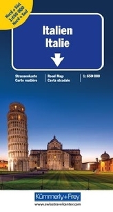 Kümmerly & Frey Karte Italien Nord + Süd Strassenkarte. Italie, Double carte. Italy, Double map; Italia, Carta doppia