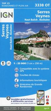 IGN Karte, Carte de randonnée (et plein air) Serres, Veynes