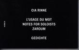 zaroum / notes for soloists / l'usage du mot