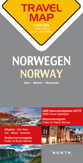 Travelmap Reisekarte Norwegen / Norway 1:800.000. Norge. Norvège