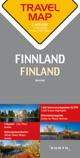 Travelmap Reisekarte Finnland / Finland 1:800.000. Suomi. Finlande