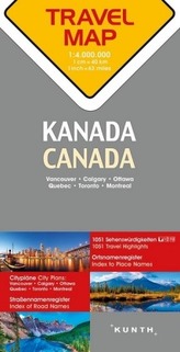 Travelmap Reisekarte Kanada / Canada 1:4 Mio