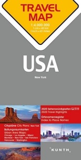 Travelmap Reisekarte USA 1:4 Mio