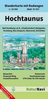 NaturNavi Wanderkarte mit Radwegen Hochtaunus