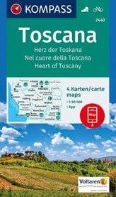 Kompass Karte Toscana - Herz der Toskana / Toscana - Nel cuore della Toscana, 4 Bl.