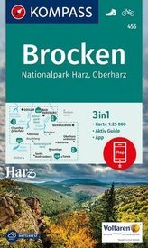 Kompass Karte Brocken, Nationalpark Harz, Oberharz 1:25T