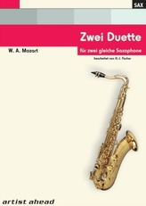 Zwei Duette für zwei gleiche Saxophone von Wolfgang Amadeus Mozart. Spielbuch. Musiknoten