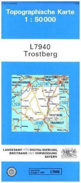 Topographische Karte Bayern Trostberg