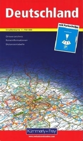 Kümmerly & Frey Karte Deutschland 1:750 000 mit Parkscheibe