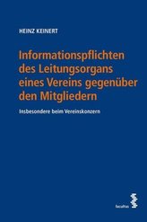 Informationspflichten des Leitungsorgans eines Vereins gegenüber den Mitgliedern