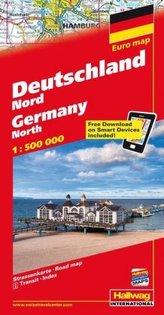 Hallwag Straßenkarte Deutschland Nord. Germany North. Allemagne du Nord; Germania del Nord