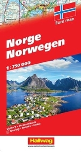Hallwag Straßenkarte Norwegen