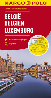 MARCO POLO Karte Belgien, Luxemburg 1:200 000. Belgium, Luxembourg. Belgie, Luxemburg; Belgique, Luxembourg