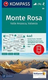 Kompass Karte Monte Rosa, Valle Anzasca, Valsesia