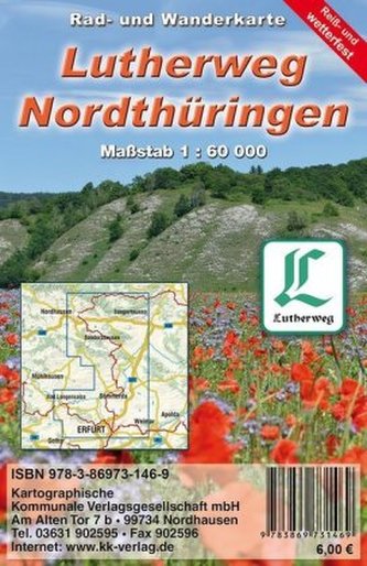 KKV Rad- und Wanderkarte Lutherweg - Nordthüringen KKV Rad- und Wanderkarte Lutherweg - Nordthüringen