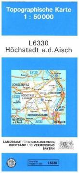 Topographische Karte Bayern Höchstadt a. d. Aisch