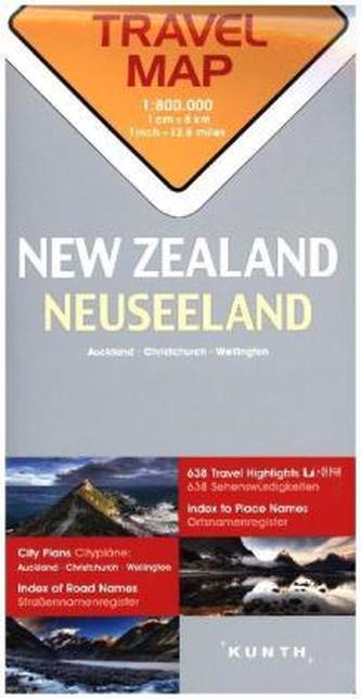 Travelmap Reisekarte Neuseeland / New Zealand 1:800.000 Travelmap Reisekarte Neuseeland / New Zealand 1:800.000