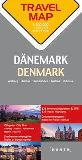 Travelmap Reisekarte Dänemark / Denmark 1:300.000