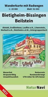 NaturNavi Wanderkarte mit Radwegen Bietigheim-Bissingen - Beilstein