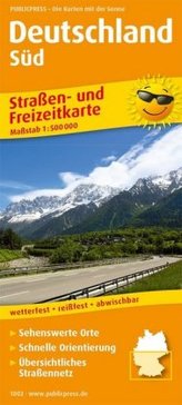 PublicPress Straßen- und Freizeitkarte Deutschland Süd