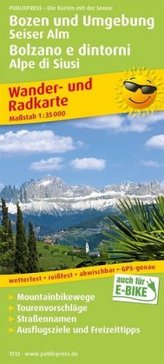PUBLICPRESS Wander- und Radkarte Bozen und Umgebung, Seiser Alm / Bolzano e dintorni, Alpe di Siusi