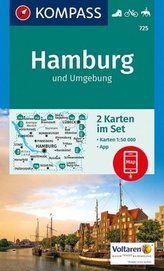 Kompass Karte Hamburg und Umgebung, 2 Bl.